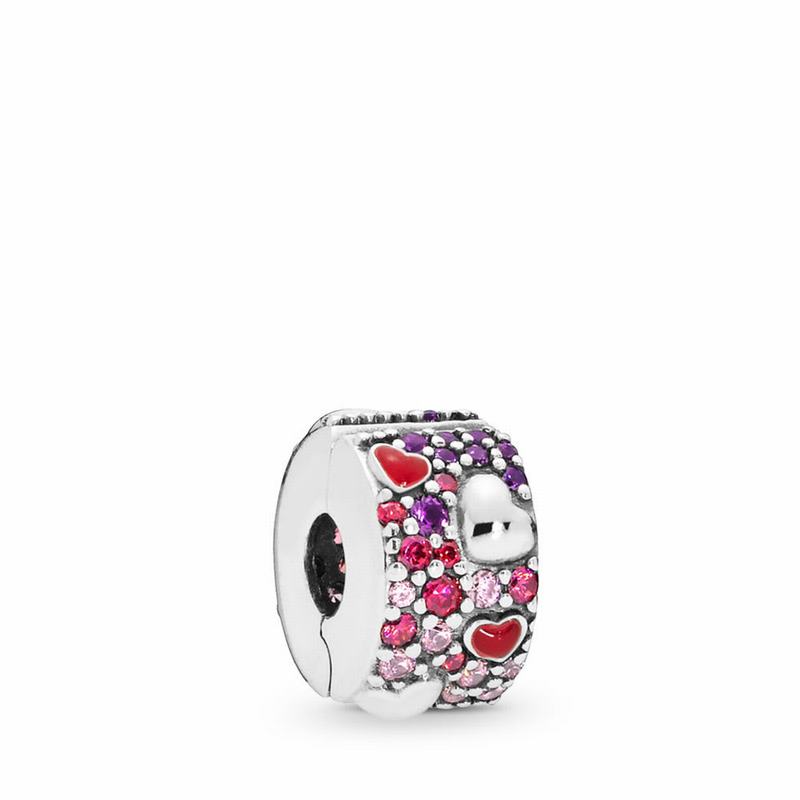 Pandora Asymmetric Hearts of Love Charm Outlet NZ, Sterling Silver (794618-UWZ)